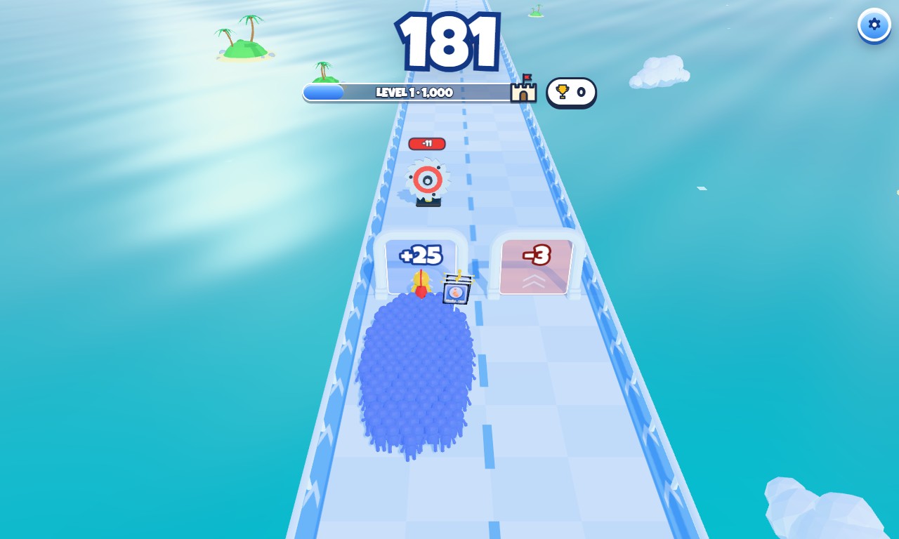 Gameplay-Screenshot 1 von Crowd Rush — interaktives Spiel für TikTok Live auf ScrollPlay