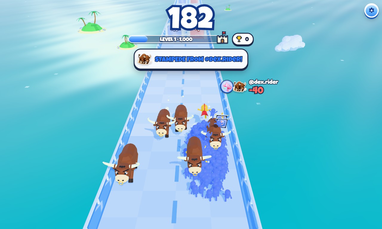 Gameplay-Screenshot 2 von Crowd Rush — interaktives Spiel für TikTok Live auf ScrollPlay