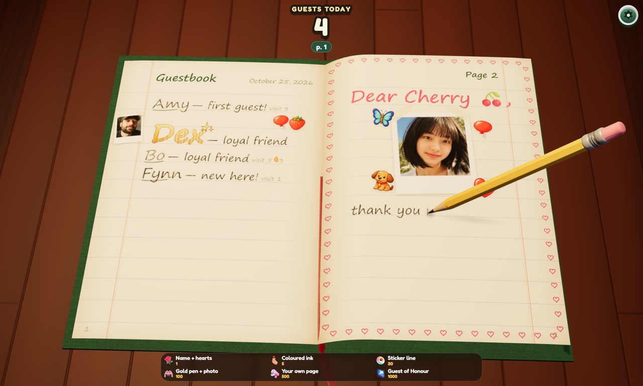 Guestbook gameplay screenshot 2 — an interactive TikTok Live game on ScrollPlay