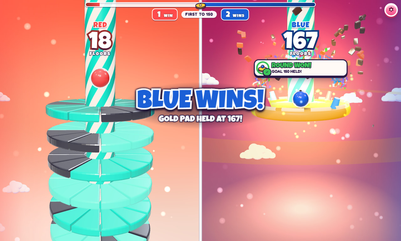 Helix Drop Duel gameplay screenshot 3 — an interactive TikTok Live game on ScrollPlay
