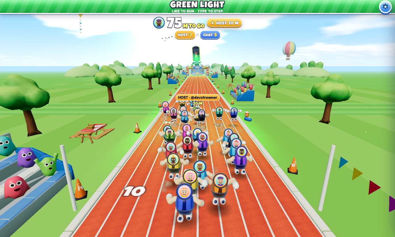 Red Light Rush gameplay screenshot 1 — an interactive TikTok Live game on ScrollPlay