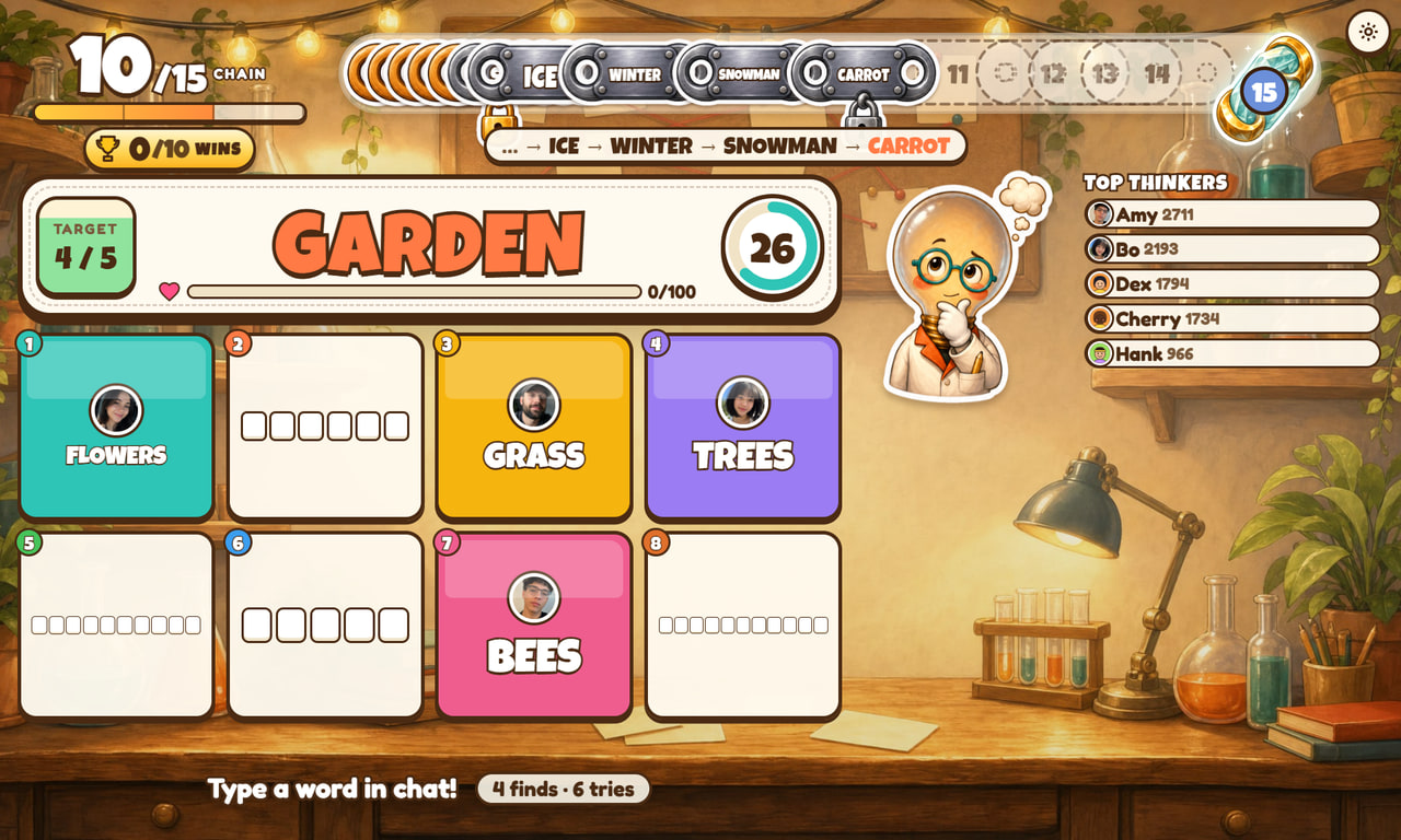 Gameplay-Screenshot 1 von Think Link — interaktives Spiel für TikTok Live auf ScrollPlay
