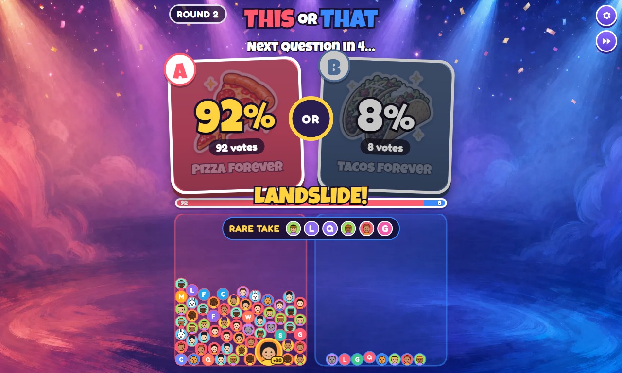 This or That gameplay screenshot 3 — an interactive TikTok Live game on ScrollPlay