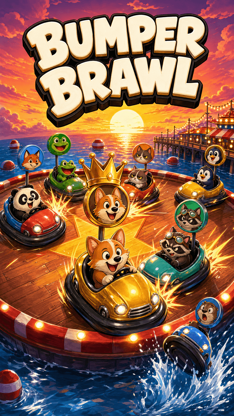 Bumper Brawl cover art in the ScrollPlay launcher — an interactive TikTok Live game