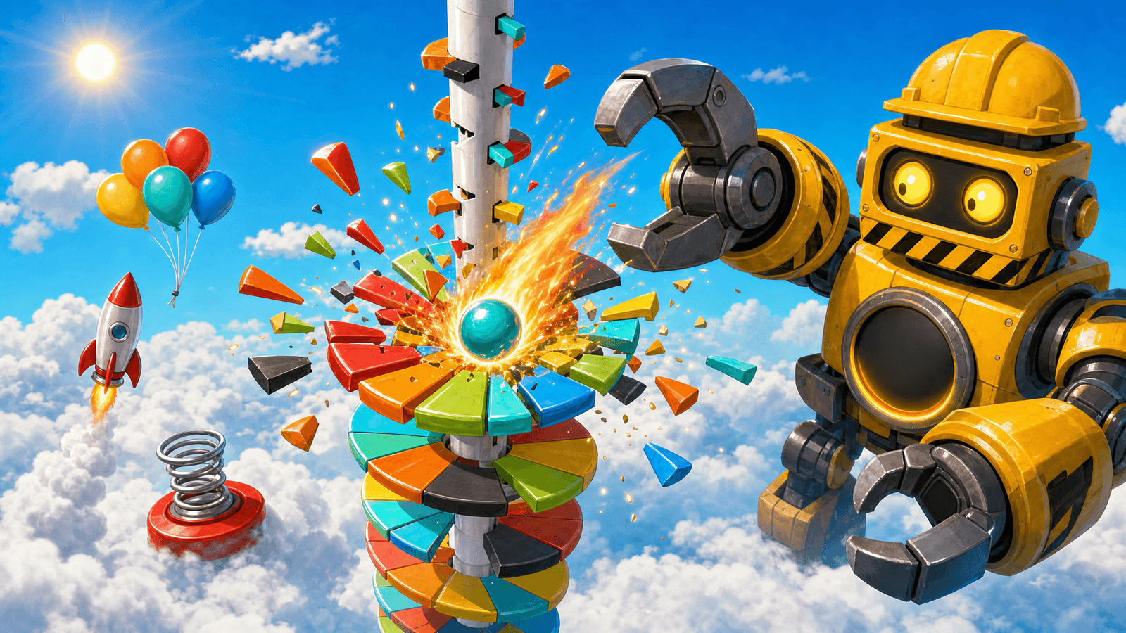 Key art Helix Drop — game interaktif TikTok Live di ScrollPlay