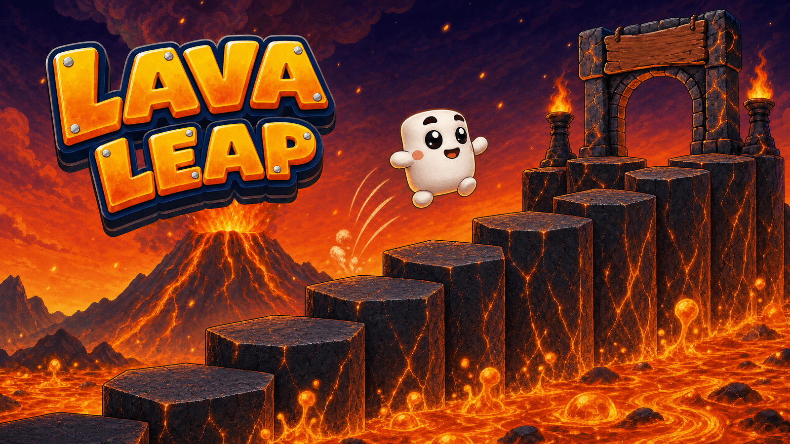 Lava Leap key art — an interactive TikTok Live game on ScrollPlay