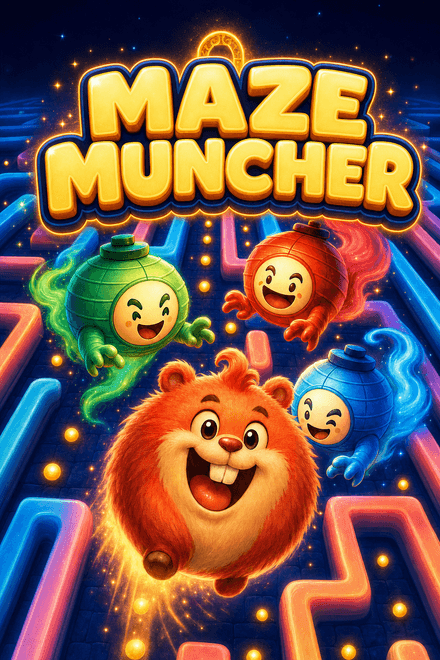 Maze Muncher cover art in the ScrollPlay launcher — an interactive TikTok Live game