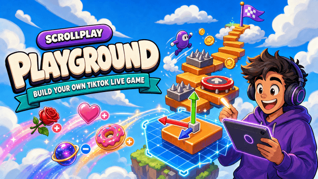 ScrollPlay Playground key art — an interactive TikTok Live game on ScrollPlay