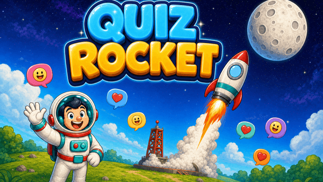 Quiz Rocket key art — an interactive TikTok Live game on ScrollPlay