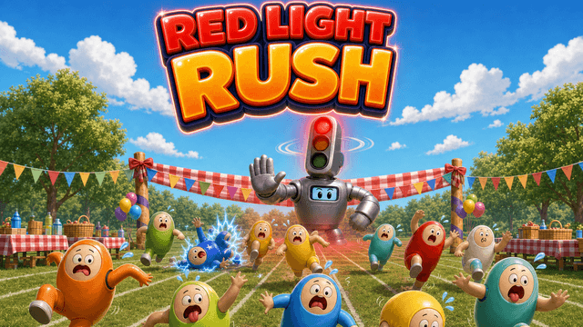 Red Light Rush key art — an interactive TikTok Live game on ScrollPlay