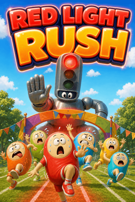 Red Light Rush cover art in the ScrollPlay launcher — an interactive TikTok Live game
